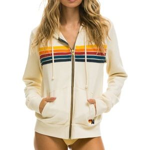 vintage white aviator nation zip up hoodie